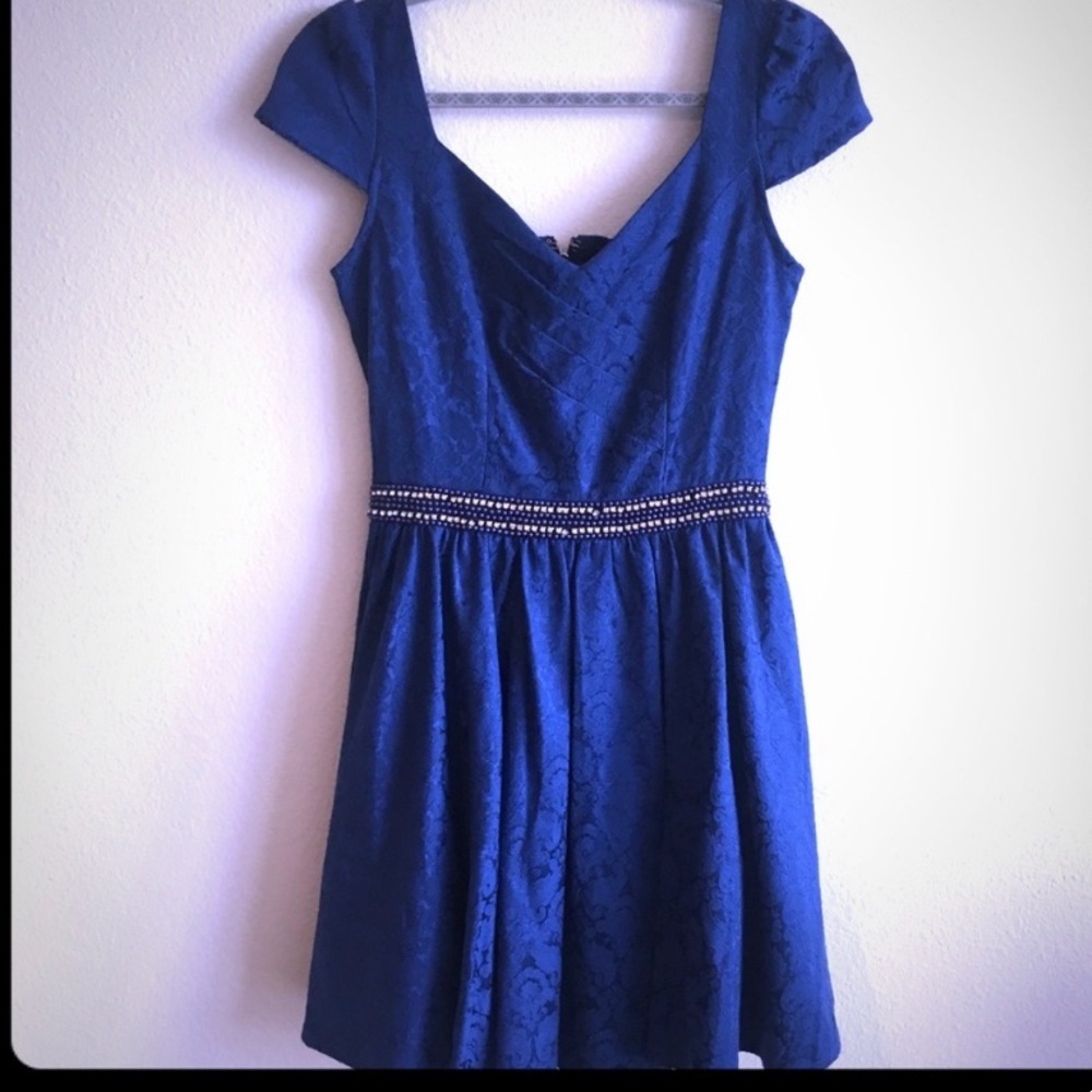 NWT Francesca’s Blue Fit & Flare Dress